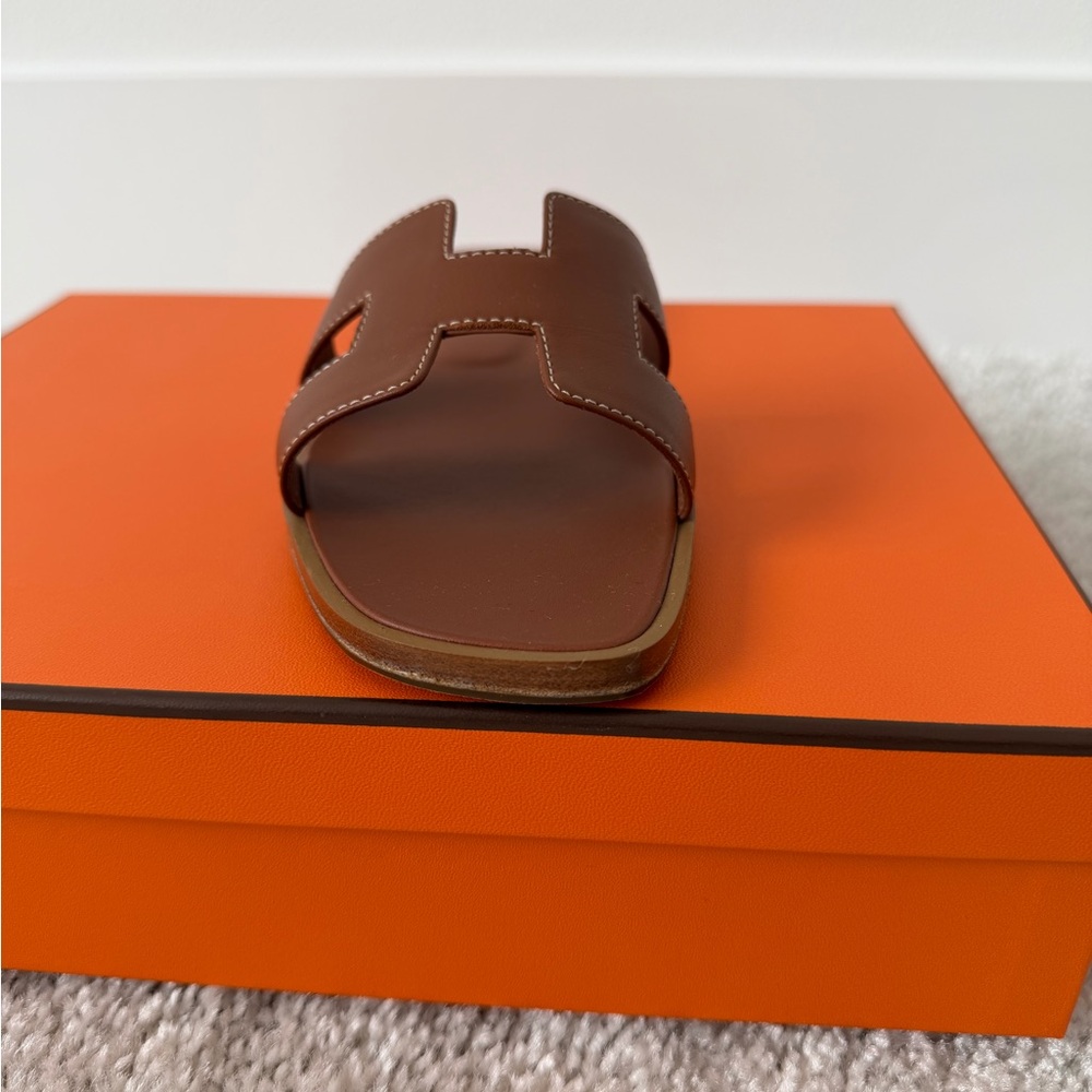 Hermes Oran Leather Sandals - Excellent Condition, Worn Once - Picture 7 of 16